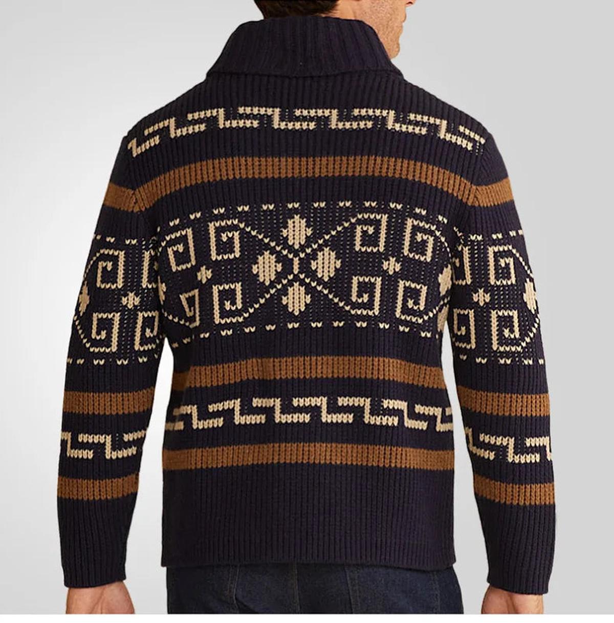 Herren Strickjacke Warm Muster