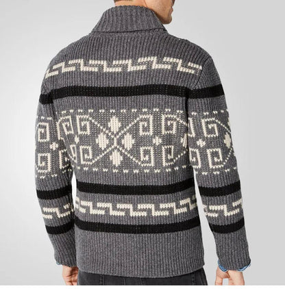 Herren Strickjacke Warm Muster