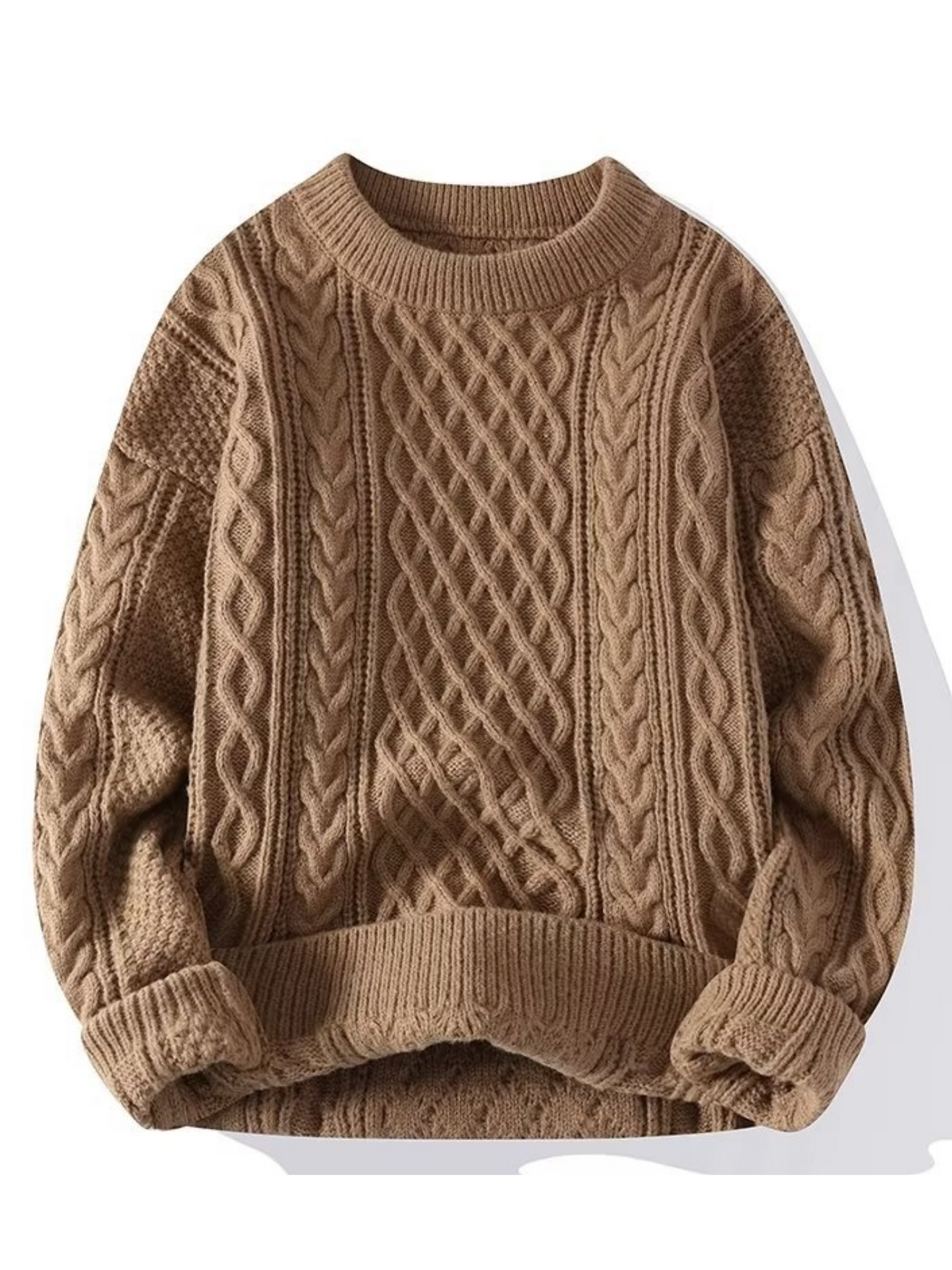Damen Wollpullover Atmungsaktiv Wärme Beige