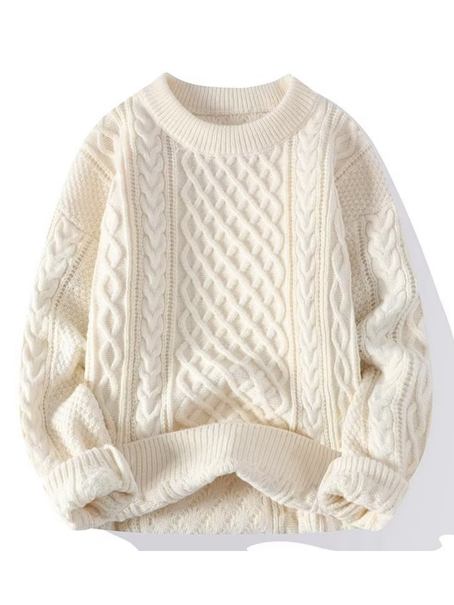Damen Wollpullover Atmungsaktiv Wärme Beige - Eveloria