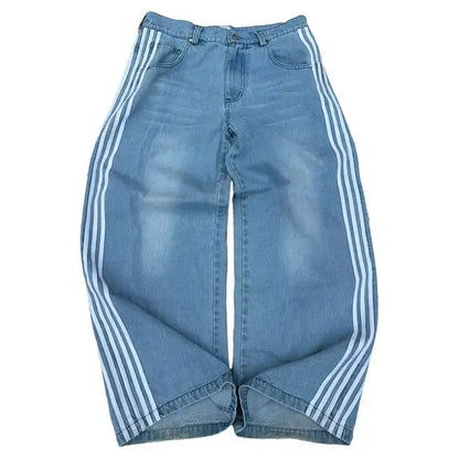 Eveloria Damen Baggy-Jeans Hohe Taille