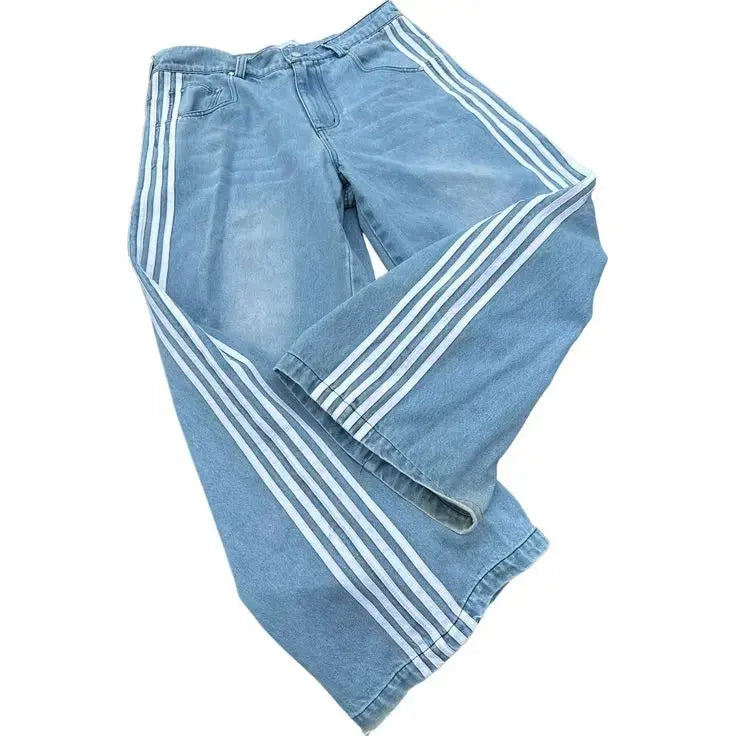 Eveloria Damen Baggy-Jeans Hohe Taille