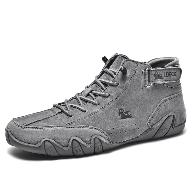 Herren Barfußschuhe High- Schnür-Klettverschluss