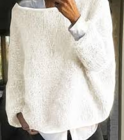 Damen Oversize Strickpullover Weich Gemütlich