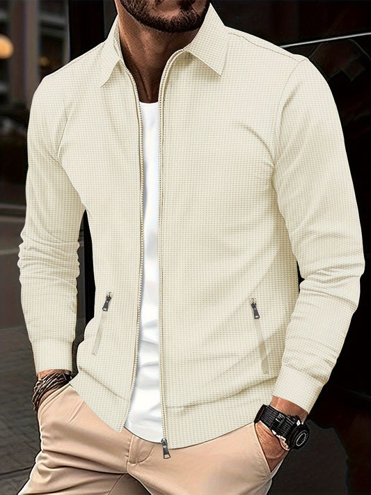 Herren Cardigan Sweatshirtjacke Umlegekragen Reißverschluss Schwarz - Eveloria