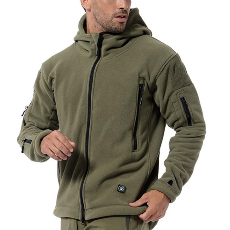 Herren Fleecejacke Warm Vollreißverschluss Schwarz - Eveloria