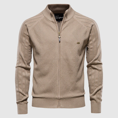 Herren Strickjacke Langarm Zip-Up Cardigan Durchgehender - Eveloria