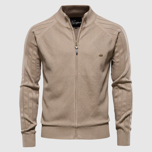 Herren Strickjacke Langarm Zip-Up Cardigan Durchgehender - Eveloria
