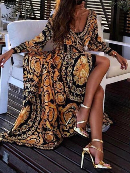 Eveloria Damenkleid Boho Schlitz