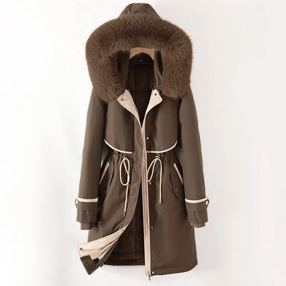 Damen Winterjacke Lange Kapuze Warm