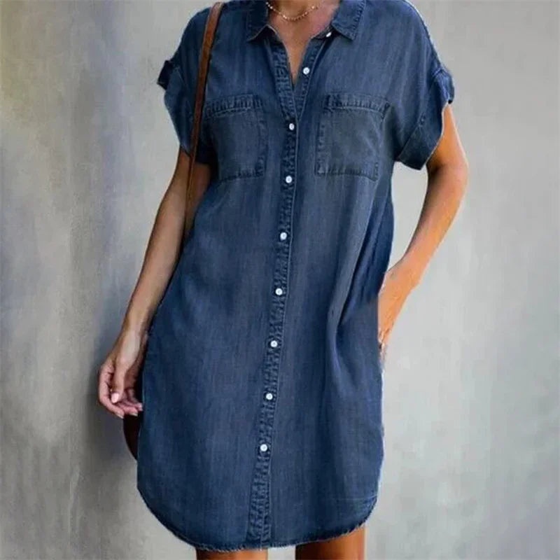Eveloria Damen Denim Kleid Sommerbrise Kollektion