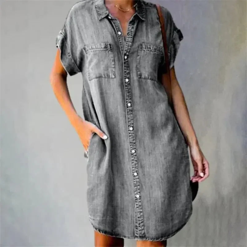 Eveloria Damen Denim Kleid Sommerbrise Kollektion