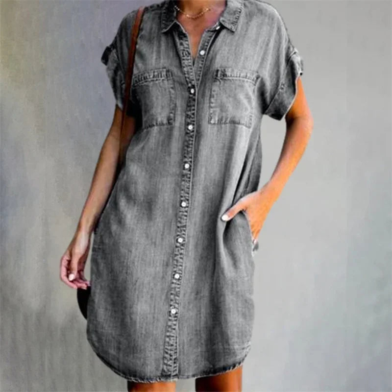 Eveloria Damen Denim Kleid Sommerbrise Kollektion