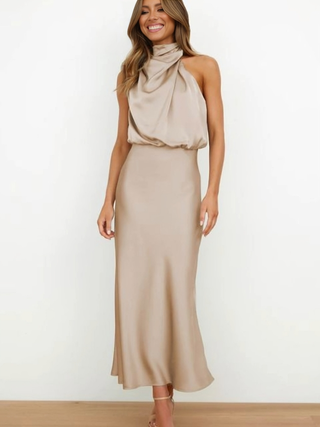 Damen Abendkleid Neckholder Schick