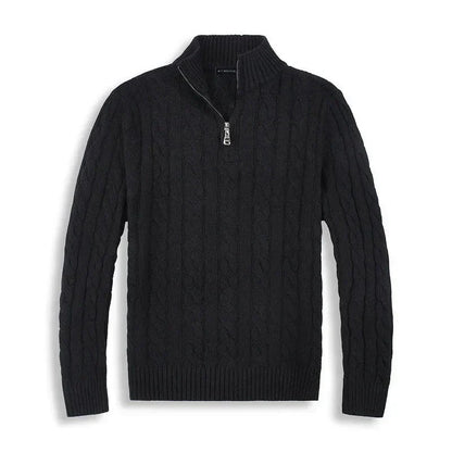 Zopfmusterpullover – Halb-Reißverschluss – Pullover – Viertel-Reißverschluss-Pullover – Herrenpullover-Chaps Herrenmode