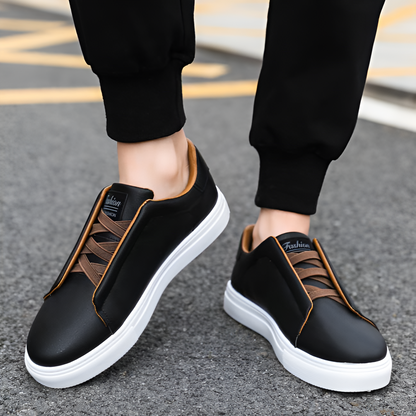 Hochwertiger Herrensneaker Leder Weiß