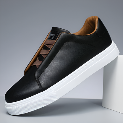 Hochwertiger Herrensneaker Leder Weiß