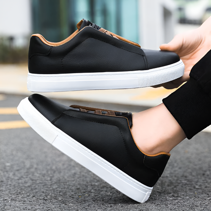 Hochwertiger Herrensneaker Leder Weiß