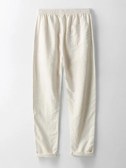 Zweiteiler | Kurzarm | Knopfleiste | Leinenkleidung | Leinenhose für Herren-Chaps Herrenmode