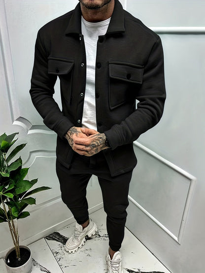 Herren 2-teiliges Set Überhemd Slim Fit Jogger - Eveloria