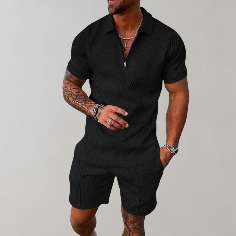 Herren Poloshirt Kurzarm mit Shorts Set - Eveloria