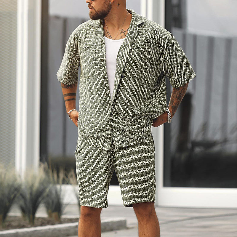 Herren Kurzarmhemd und Shorts Set Sommer - Eveloria