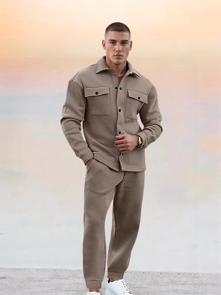 Männer Overshirt-Hose-Set Lässig Langärmelig Bequem - Eveloria