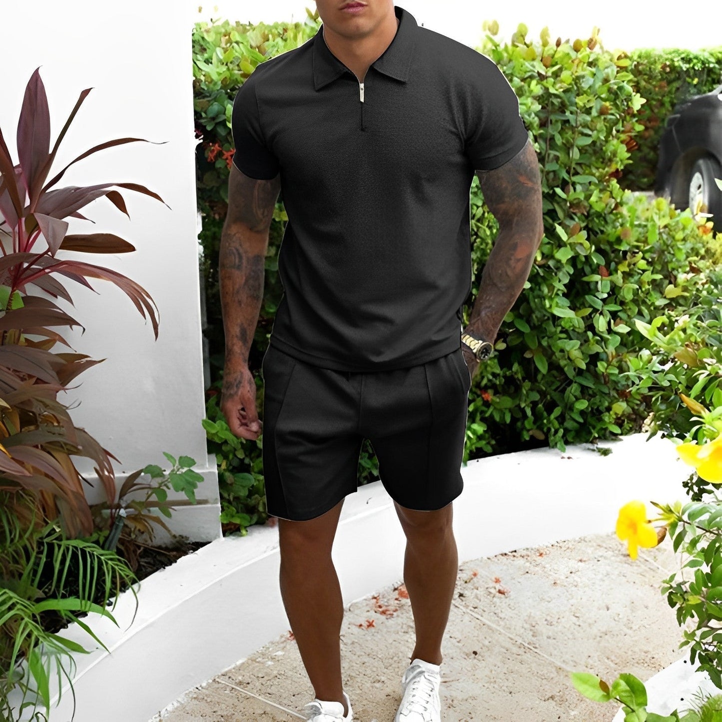 Männer T-Shirt und Shorts Set Leicht Sommer - Eveloria