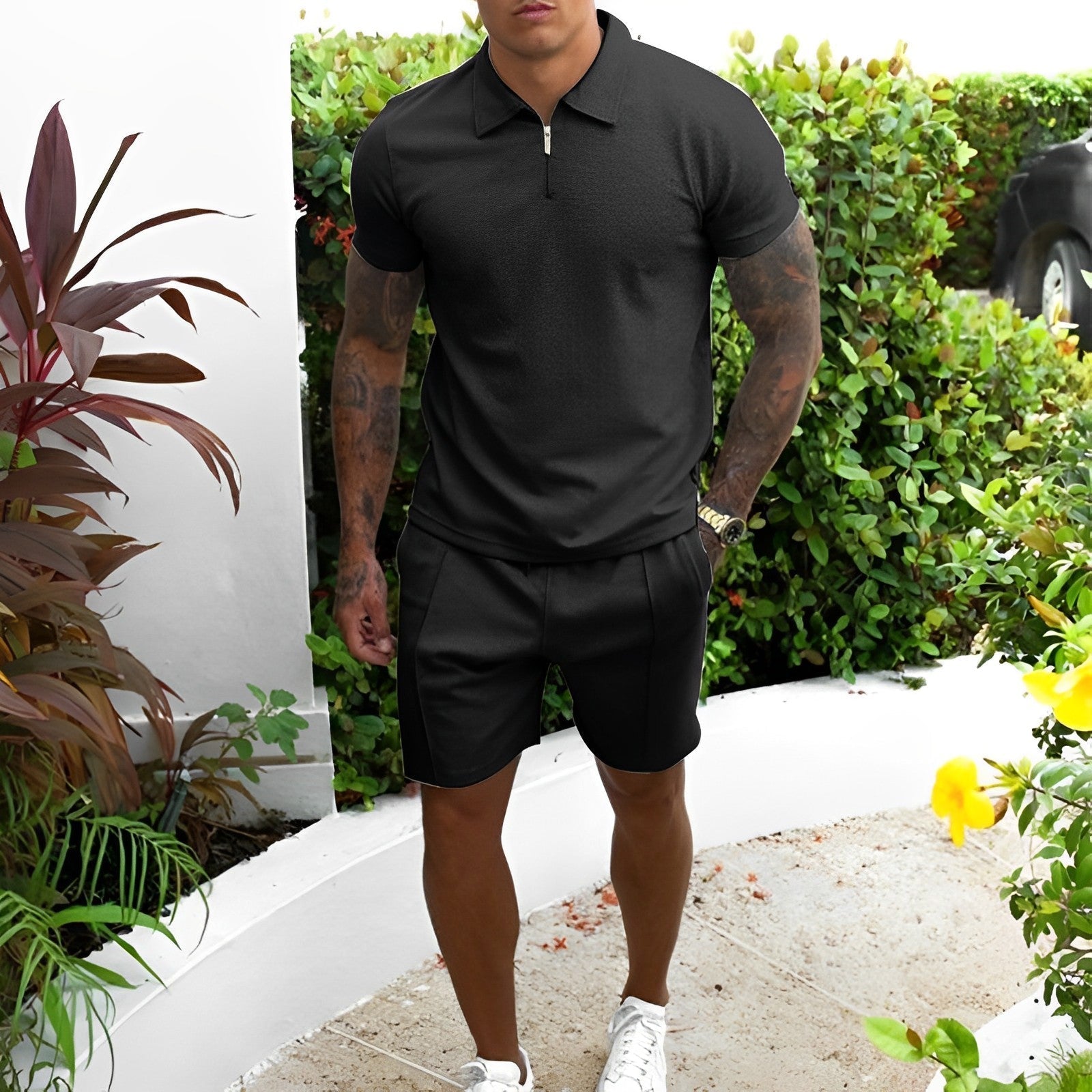 Männer T-Shirt und Shorts Set Leicht Sommer - Eveloria