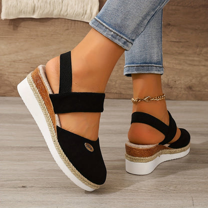 Damen Sandalen Plattform Rutschfest Elastisch