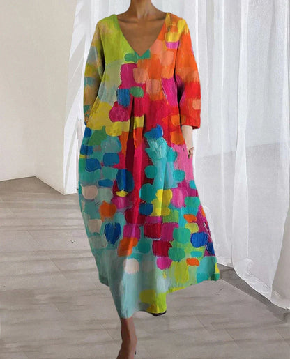 Damen Partykleid Bedruckt Midi