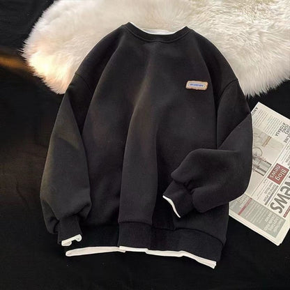 Damen Sweatshirt Rundhalsausschnitt Langarm Derna