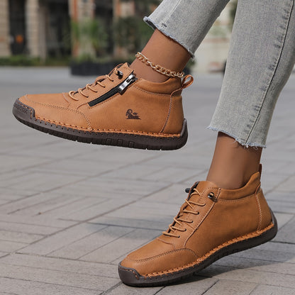 Damen Bequeme Schnürschuhe mit Reißverschluss