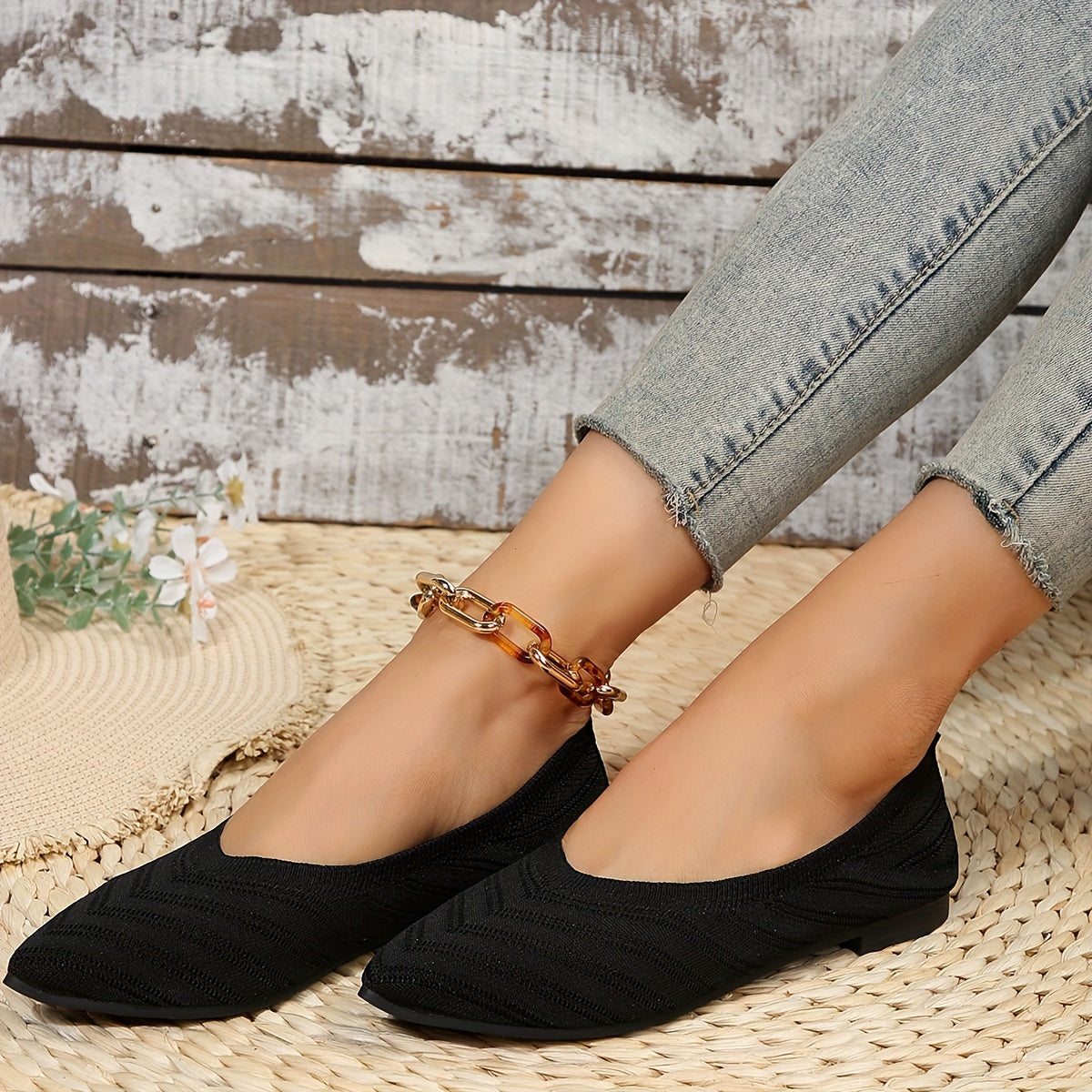 Damen Flache Schuhe Bequem Leder