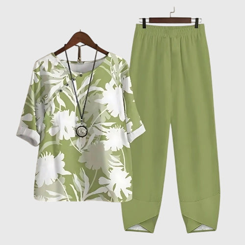 Damen Zweiteiliges Set Schmetterlings-Design Lockeres Oberteil und