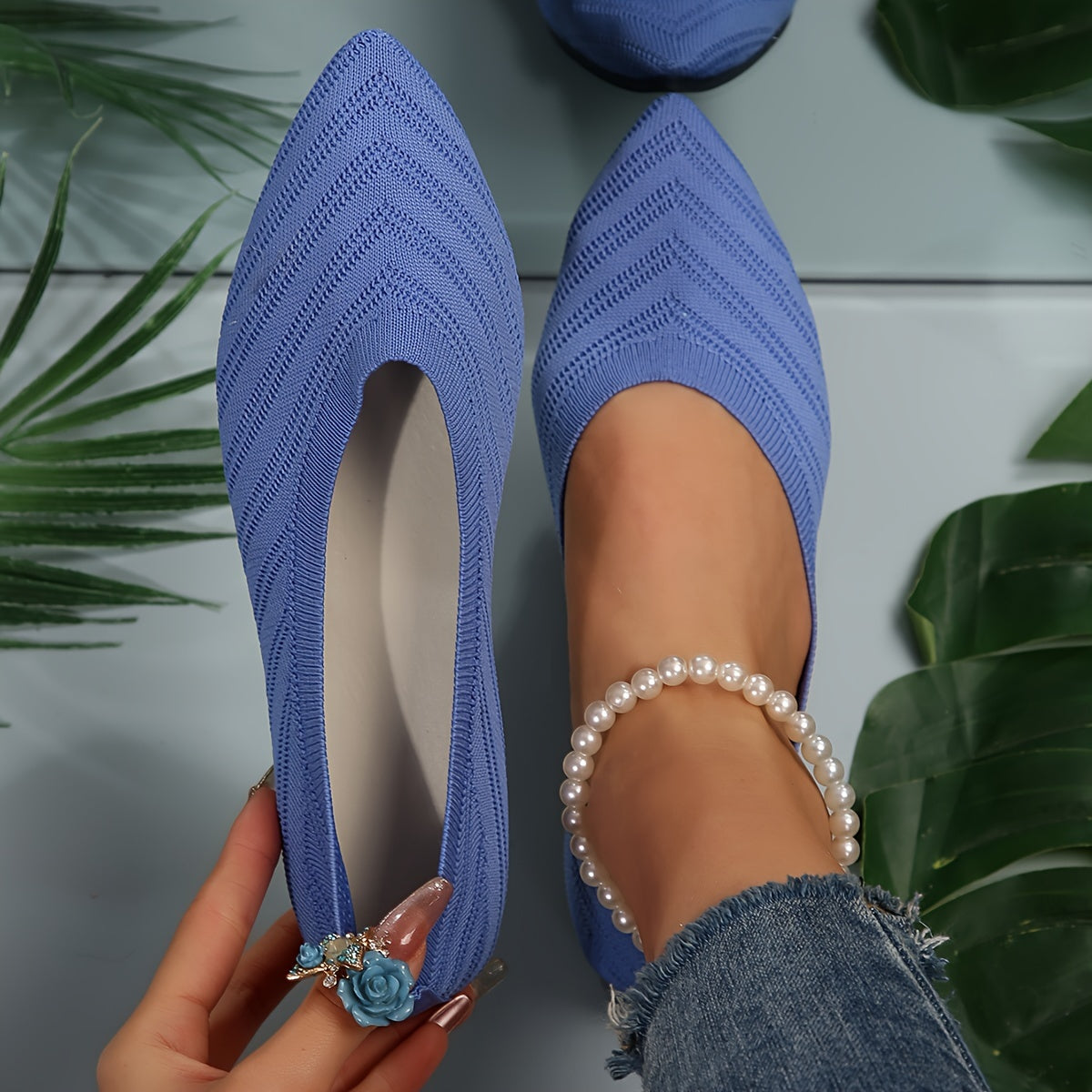 Damen Flache Schuhe Bequem Leder