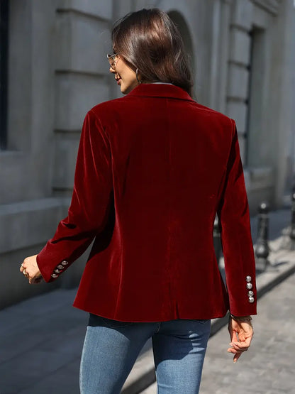 Damen Klassischer Blazer Ein-Knopf-Verschluss