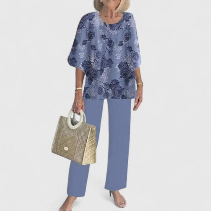 Damen Bedrucktes Hosen Set Zweiteiler