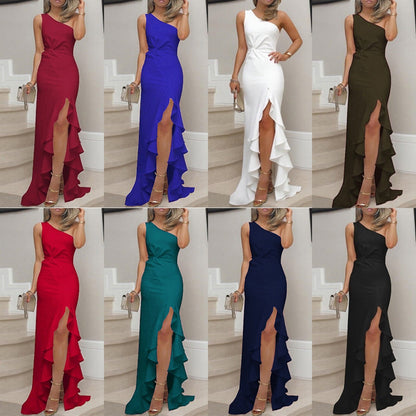 Eveloria Damen Swing-Kleid Geteiltem Rüschensaum - Eveloria