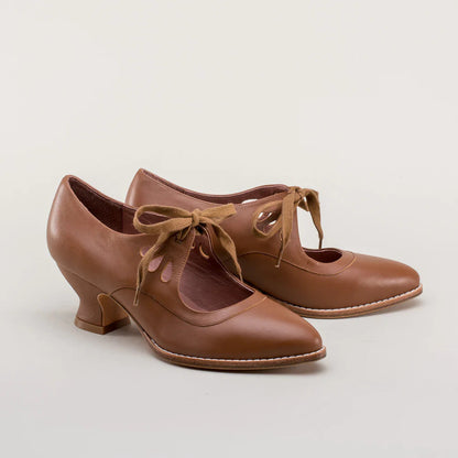 Damen High Heels Schnürschuhe Vintage Stil