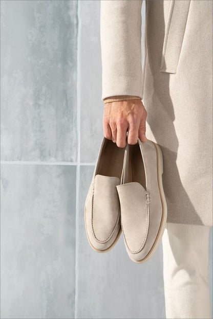 Herren Loafer Wildleder Hochwertig Braun