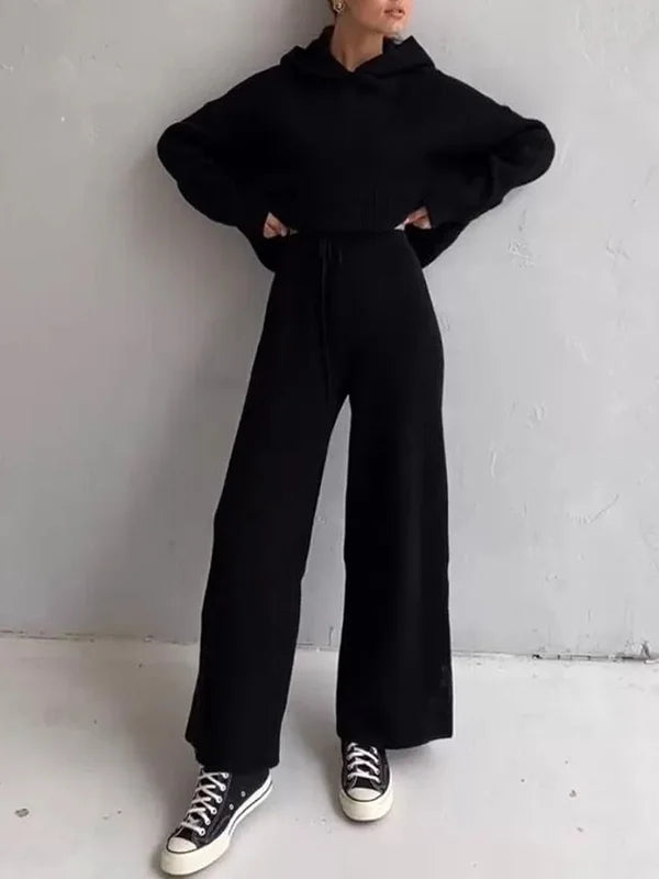 Eveloria Damen Hoodie Set Gestreift