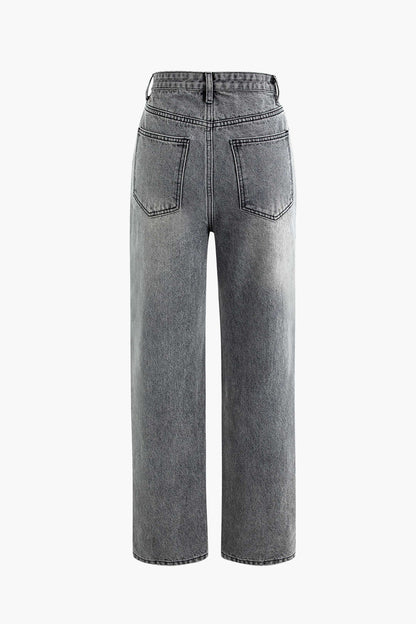 Damen Asymmetrische Jeans