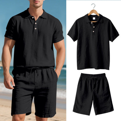 Eveloria Damen Kurzärmliges Poloshirt Strandanzug Shorts Set