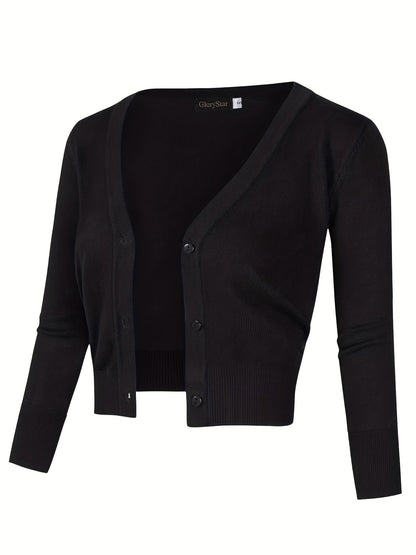 Eveloria Damen Bolerojacke Knopfverschluss
