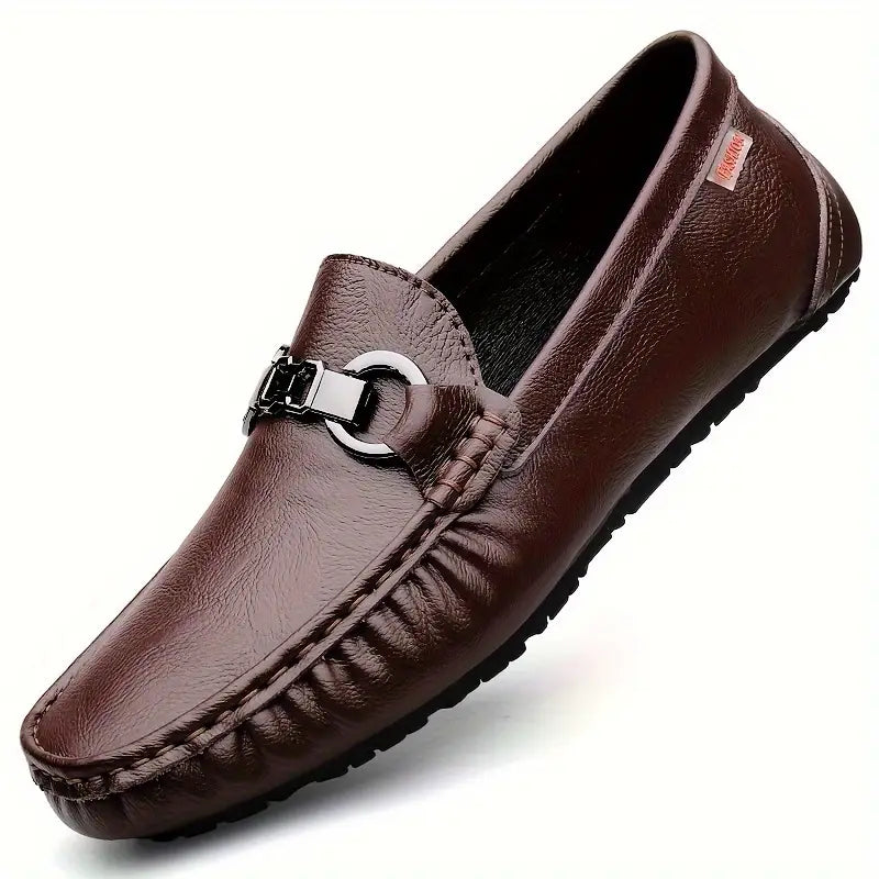 Herren Klassische Bit Loafer Leder Braun - Eveloria