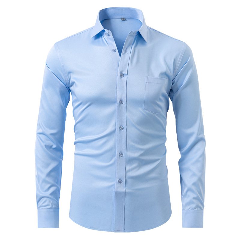 Herren Langarmhemd Knitterfrei