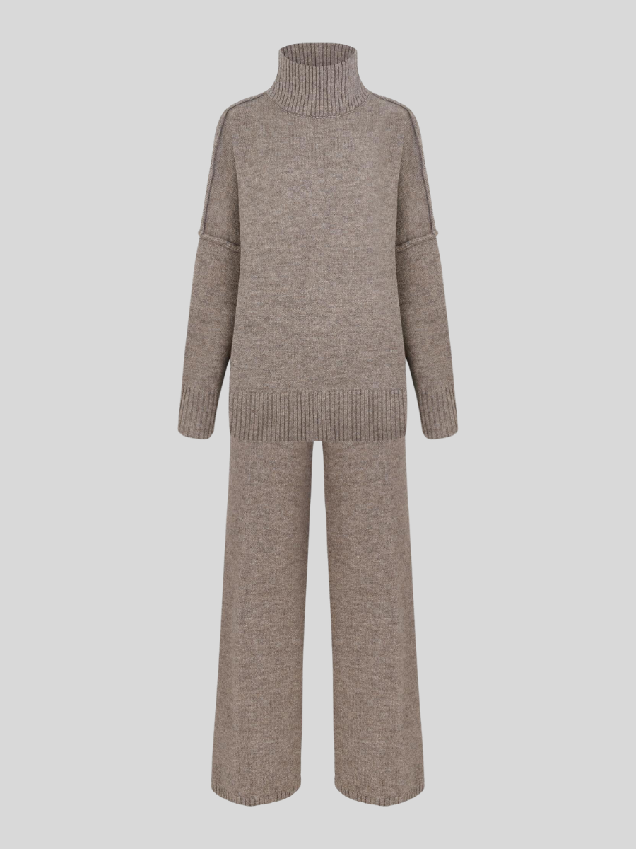 Damen Oversize Strickpullover Lounge-Set Gemütlich