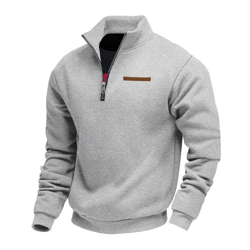Herren Sport Sweatshirt Reißverschluss Stehkragen Warm Funktionsshirt