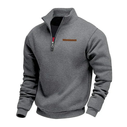 Herren Sport Sweatshirt Reißverschluss Stehkragen Warm Funktionsshirt